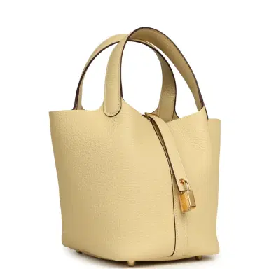 HERMÈS Hermes Picotin Lock 18 Vanille Clemence Gold Hardware | Thumbnail 2 HERMÈS Hermes Picotin Lock 18 Vanille Clemence Gold Hardware | Thumbnail 2