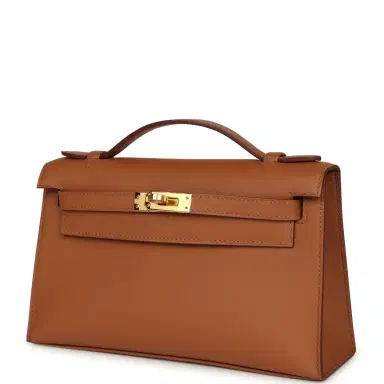 HERMÈS Hermes Special Order (HSS) Kelly Pochette Gold Swift Gold Hardware | Thumbnail 5 HERMÈS Hermes Special Order (HSS) Kelly Pochette Gold Swift Gold Hardware | Thumbnail 5