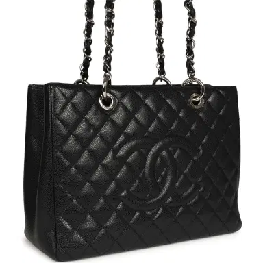 Chanel Pre-owned Chanel Grand Shopping Tote Black Caviar Silver Hardware | Thumbnail 2 Chanel Pre-owned Chanel Grand Shopping Tote Black Caviar Silver Hardware | Thumbnail 2