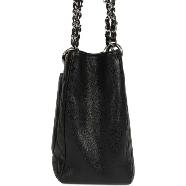 Chanel Pre-owned Chanel Grand Shopping Tote Black Caviar Silver Hardware | Thumbnail 3 Chanel Pre-owned Chanel Grand Shopping Tote Black Caviar Silver Hardware | Thumbnail 3