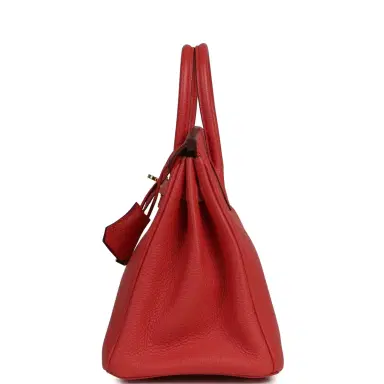 HERMÈS Pre-owned Hermes Birkin 25 Rouge Pivone Togo Gold Hardware | Thumbnail 3 HERMÈS Pre-owned Hermes Birkin 25 Rouge Pivone Togo Gold Hardware | Thumbnail 3