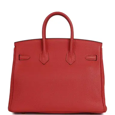 HERMÈS Pre-owned Hermes Birkin 25 Rouge Pivone Togo Gold Hardware | Thumbnail 4 HERMÈS Pre-owned Hermes Birkin 25 Rouge Pivone Togo Gold Hardware | Thumbnail 4