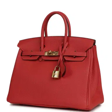 HERMÈS Pre-owned Hermes Birkin 25 Rouge Pivone Togo Gold Hardware | Thumbnail 5 HERMÈS Pre-owned Hermes Birkin 25 Rouge Pivone Togo Gold Hardware | Thumbnail 5