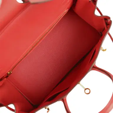 HERMÈS Pre-owned Hermes Birkin 25 Rouge Pivone Togo Gold Hardware | Thumbnail 9 HERMÈS Pre-owned Hermes Birkin 25 Rouge Pivone Togo Gold Hardware | Thumbnail 9