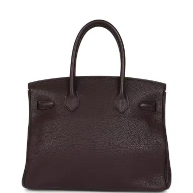 HERMÈS Pre-owned Hermes Special Order (HSS) Birkin 30 Raisin, Bleu Indigo Togo Brushed Palladium Hardware | Thumbnail 4 HERMÈS Pre-owned Hermes Special Order (HSS) Birkin 30 Raisin, Bleu Indigo Togo Brushed Palladium Hardware | Thumbnail 4