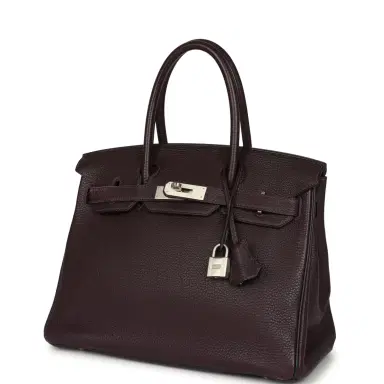 HERMÈS Pre-owned Hermes Special Order (HSS) Birkin 30 Raisin, Bleu Indigo Togo Brushed Palladium Hardware | Thumbnail 5 HERMÈS Pre-owned Hermes Special Order (HSS) Birkin 30 Raisin, Bleu Indigo Togo Brushed Palladium Hardware | Thumbnail 5