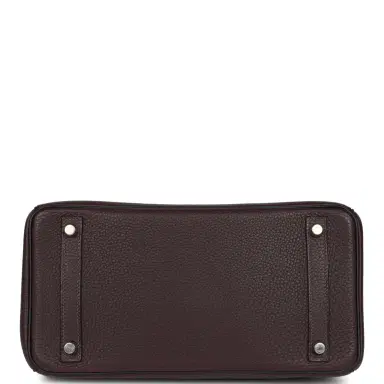 HERMÈS Pre-owned Hermes Special Order (HSS) Birkin 30 Raisin, Bleu Indigo Togo Brushed Palladium Hardware | Thumbnail 6 HERMÈS Pre-owned Hermes Special Order (HSS) Birkin 30 Raisin, Bleu Indigo Togo Brushed Palladium Hardware | Thumbnail 6