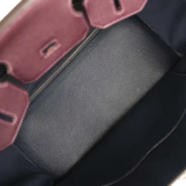 HERMÈS Pre-owned Hermes Special Order (HSS) Birkin 30 Raisin, Bleu Indigo Togo Brushed Palladium Hardware | Thumbnail 8 HERMÈS Pre-owned Hermes Special Order (HSS) Birkin 30 Raisin, Bleu Indigo Togo Brushed Palladium Hardware | Thumbnail 8