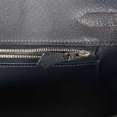 HERMÈS Pre-owned Hermes Special Order (HSS) Birkin 30 Raisin, Bleu Indigo Togo Brushed Palladium Hardware | Thumbnail 9 HERMÈS Pre-owned Hermes Special Order (HSS) Birkin 30 Raisin, Bleu Indigo Togo Brushed Palladium Hardware | Thumbnail 9