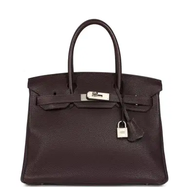 HERMÈS Pre-owned Hermes Special Order (HSS) Birkin 30 Raisin, Bleu Indigo Togo Brushed Palladium Hardware | Thumbnail 1 HERMÈS Pre-owned Hermes Special Order (HSS) Birkin 30 Raisin, Bleu Indigo Togo Brushed Palladium Hardware | Thumbnail 1