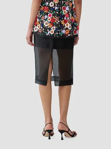 Carolina Herrera Women's Silk Semi-Sheer Skirt | Thumbnail 3 Carolina Herrera Women's Silk Semi-Sheer Skirt | Thumbnail 3