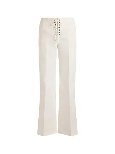 Polo Ralph Lauren Women's Beaton Cotton-Wool Lace-Up Pants - Cream | Thumbnail 1 Polo Ralph Lauren Women's Beaton Cotton-Wool Lace-Up Pants - Cream | Thumbnail 1