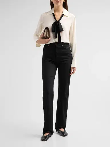 Frame Women's Contrast Tie Silk Shirt | Thumbnail 2 Frame Women's Contrast Tie Silk Shirt | Thumbnail 2
