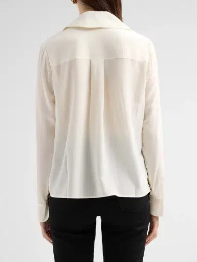 Frame Women's Contrast Tie Silk Shirt | Thumbnail 3 Frame Women's Contrast Tie Silk Shirt | Thumbnail 3
