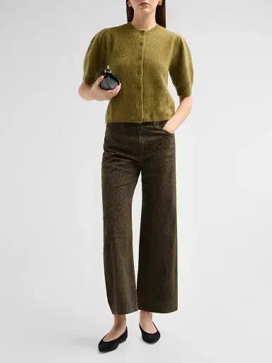 Frame Women's The Bow Cotton-Blend Crop Cardigan | Thumbnail 2 Frame Women's The Bow Cotton-Blend Crop Cardigan | Thumbnail 2