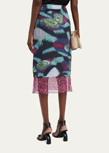 Dries Van Noten Women's Sorai Silk-Blend Midi Skirt | Thumbnail 3 Dries Van Noten Women's Sorai Silk-Blend Midi Skirt | Thumbnail 3
