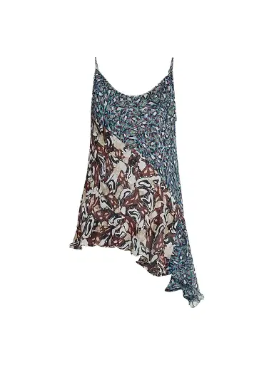Dries Van Noten Women's Crisanna Printed Silk Asymmetric Top | Thumbnail 1 Dries Van Noten Women's Crisanna Printed Silk Asymmetric Top | Thumbnail 1