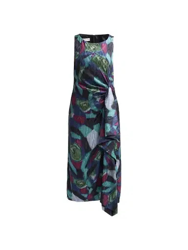 Dries Van Noten Women's Dropps Abstract-Print Sleeveless Midi Dress | Thumbnail 1 Dries Van Noten Women's Dropps Abstract-Print Sleeveless Midi Dress | Thumbnail 1