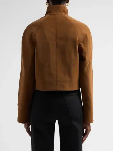 Amur Women's Kaia Embroidered Faux-Suede Crop Jacket | Thumbnail 3 Amur Women's Kaia Embroidered Faux-Suede Crop Jacket | Thumbnail 3