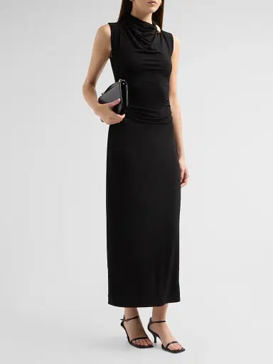 Altuzarra Women's Betsy Draped Midi Dress - Black | Thumbnail 4 Altuzarra Women's Betsy Draped Midi Dress - Black | Thumbnail 4