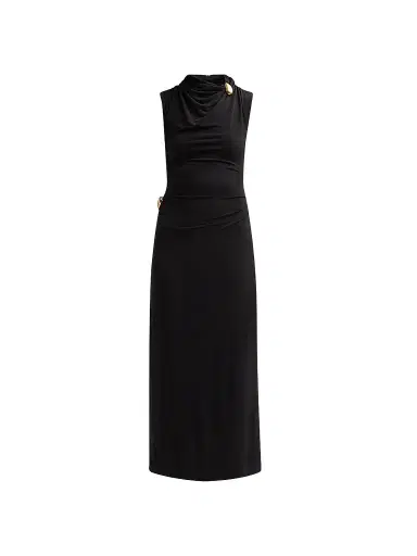 Altuzarra Women's Betsy Draped Midi Dress - Black | Thumbnail 1 Altuzarra Women's Betsy Draped Midi Dress - Black | Thumbnail 1