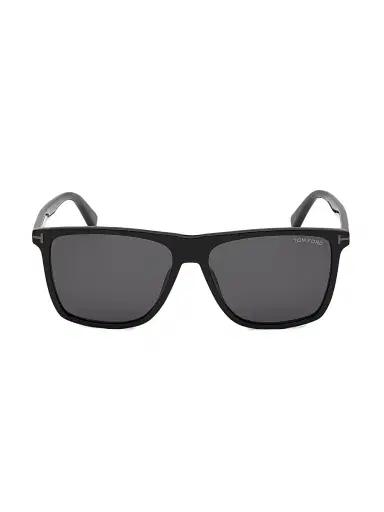 Tom Ford Men's Fletcher T Square Acetate 57MM Sunglasses - Black | Thumbnail 1 Tom Ford Men's Fletcher T Square Acetate 57MM Sunglasses - Black | Thumbnail 1