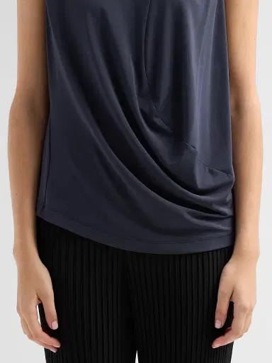 Issey Miyake Women's Jersey Draped Top - Dark Navy | Thumbnail 5 Issey Miyake Women's Jersey Draped Top - Dark Navy | Thumbnail 5