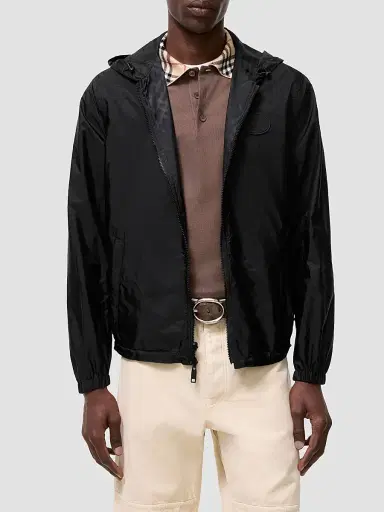 Burberry Men's Newport Check Windbreaker Jacket - Black Ip Check | Thumbnail 2 Burberry Men's Newport Check Windbreaker Jacket - Black Ip Check | Thumbnail 2