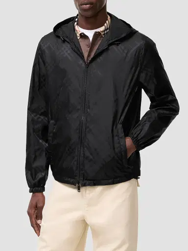 Burberry Men's Newport Check Windbreaker Jacket - Black Ip Check | Thumbnail 4 Burberry Men's Newport Check Windbreaker Jacket - Black Ip Check | Thumbnail 4