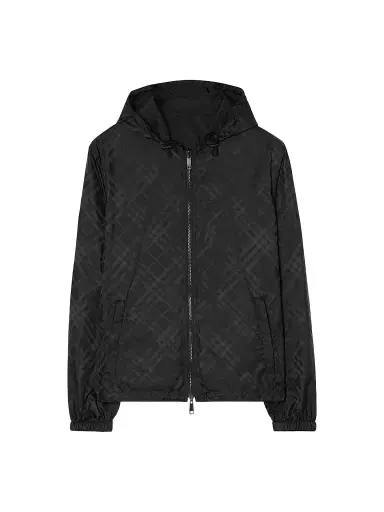 Burberry Men's Newport Check Windbreaker Jacket - Black Ip Check | Thumbnail 1 Burberry Men's Newport Check Windbreaker Jacket - Black Ip Check | Thumbnail 1