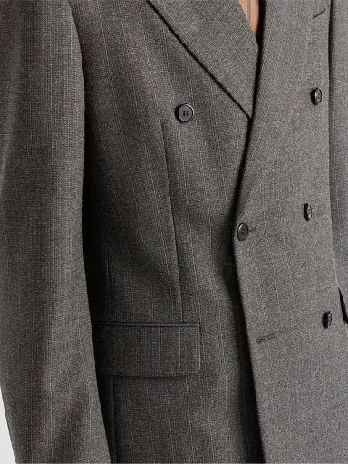 Prada Men's Double-Breasted Wool Suit - Grey | Thumbnail 4 Prada Men's Double-Breasted Wool Suit - Grey | Thumbnail 4