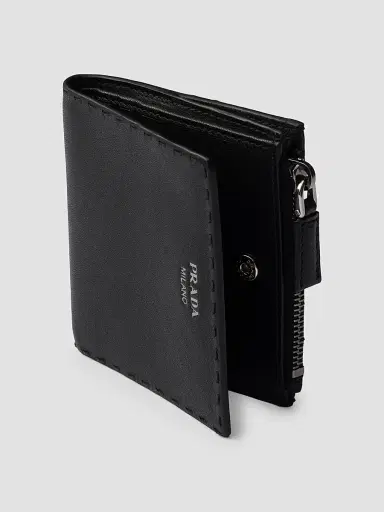 Prada Men's Leather Wallet - Black | Thumbnail 4 Prada Men's Leather Wallet - Black | Thumbnail 4