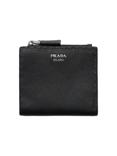 Prada Men's Leather Wallet - Black | Thumbnail 1 Prada Men's Leather Wallet - Black | Thumbnail 1