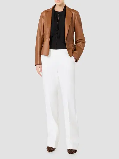 Max Mara Women's Ruffled Silk Charmeuse Shirt | Thumbnail 2 Max Mara Women's Ruffled Silk Charmeuse Shirt | Thumbnail 2