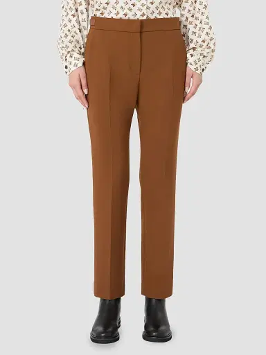 Max Mara Women's Slim Double Woollen Cloth Trousers - Tobacco | Thumbnail 3 Max Mara Women's Slim Double Woollen Cloth Trousers - Tobacco | Thumbnail 3