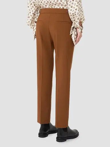 Max Mara Women's Slim Double Woollen Cloth Trousers - Tobacco | Thumbnail 4 Max Mara Women's Slim Double Woollen Cloth Trousers - Tobacco | Thumbnail 4
