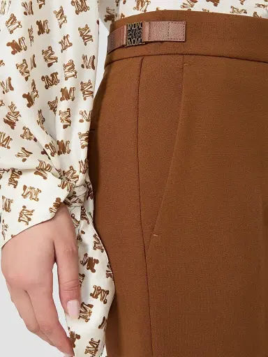 Max Mara Women's Slim Double Woollen Cloth Trousers - Tobacco | Thumbnail 5 Max Mara Women's Slim Double Woollen Cloth Trousers - Tobacco | Thumbnail 5