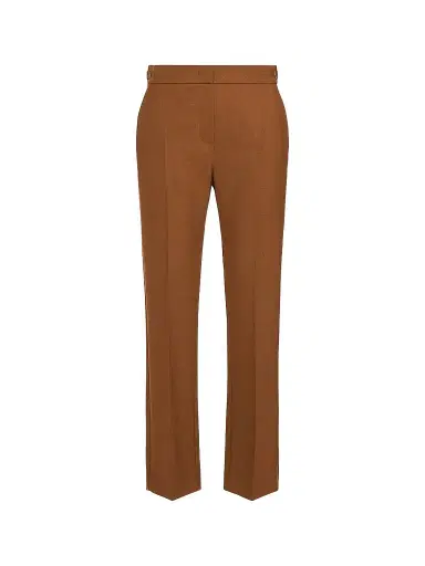 Max Mara Women's Slim Double Woollen Cloth Trousers - Tobacco | Thumbnail 1 Max Mara Women's Slim Double Woollen Cloth Trousers - Tobacco | Thumbnail 1