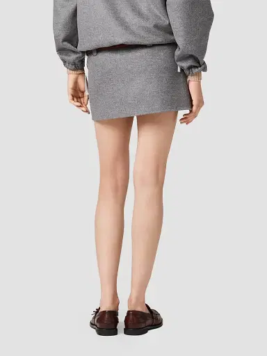 Miu Miu Women's Double Cashmere and Wool Mini Skirt - Grey | Thumbnail 3 Miu Miu Women's Double Cashmere and Wool Mini Skirt - Grey | Thumbnail 3