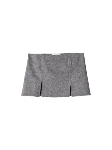 Miu Miu Women's Double Cashmere and Wool Mini Skirt - Grey | Thumbnail 1 Miu Miu Women's Double Cashmere and Wool Mini Skirt - Grey | Thumbnail 1