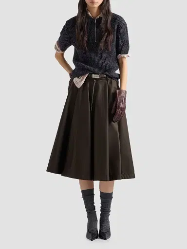 Prada Women's Nylon Skirt - Brown | Thumbnail 2 Prada Women's Nylon Skirt - Brown | Thumbnail 2