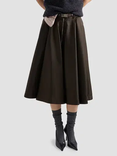 Prada Women's Nylon Skirt - Brown | Thumbnail 3 Prada Women's Nylon Skirt - Brown | Thumbnail 3
