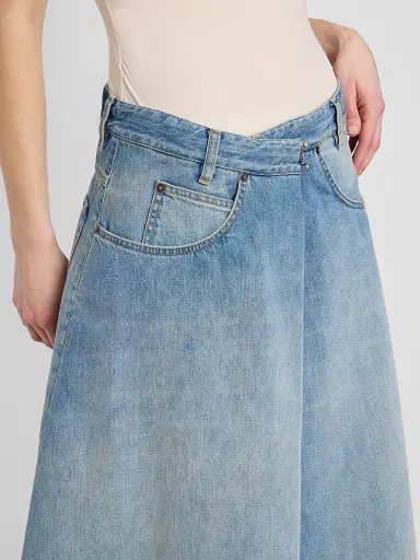 Maison Margiela Women's Wrap A-Line Denim Midi Skirt | Thumbnail 5 Maison Margiela Women's Wrap A-Line Denim Midi Skirt | Thumbnail 5
