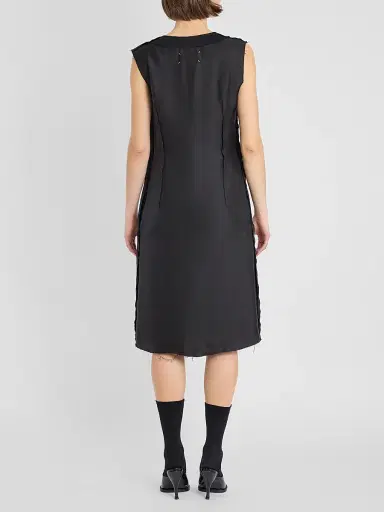 Maison Margiela Women's Silk V-Neck Knee-Length Dress | Thumbnail 3 Maison Margiela Women's Silk V-Neck Knee-Length Dress | Thumbnail 3