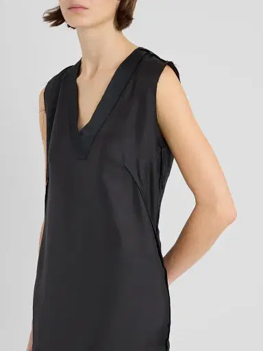 Maison Margiela Women's Silk V-Neck Knee-Length Dress | Thumbnail 5 Maison Margiela Women's Silk V-Neck Knee-Length Dress | Thumbnail 5