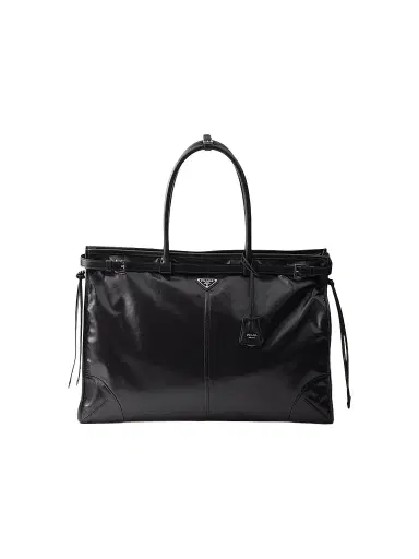 Prada Men's Bonnie Leather Tote Bag - Black | Thumbnail 1 Prada Men's Bonnie Leather Tote Bag - Black | Thumbnail 1