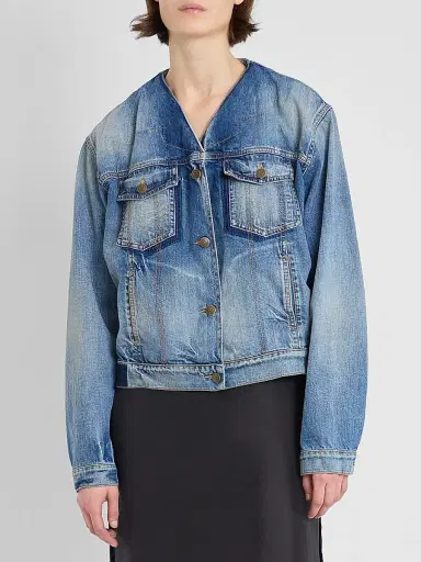 Maison Margiela Women's Faded Denim Jacket - Blue Denim Vintage | Thumbnail 5 Maison Margiela Women's Faded Denim Jacket - Blue Denim Vintage | Thumbnail 5