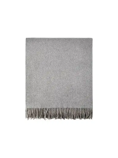 Brunello Cucinelli Two-Tone Silk Double Cloth Throw with Fringe | Thumbnail 1 Brunello Cucinelli Two-Tone Silk Double Cloth Throw with Fringe | Thumbnail 1