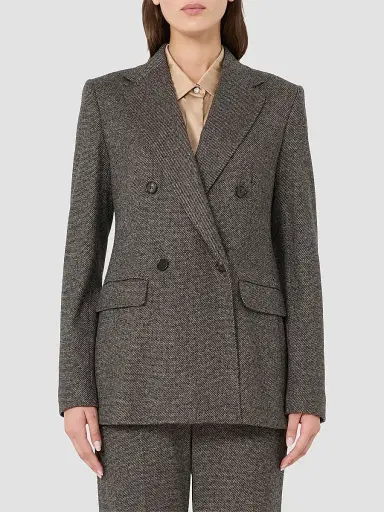 Max Mara Women's Double Breasted Jacquard Jersey Blazer - Camel - Size 16 | Thumbnail 3 Max Mara Women's Double Breasted Jacquard Jersey Blazer - Camel - Size 16 | Thumbnail 3