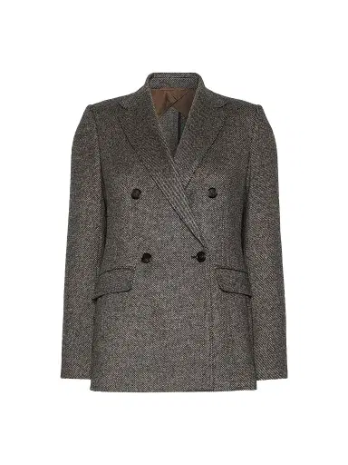 Max Mara Women's Double Breasted Jacquard Jersey Blazer - Camel - Size 16 | Thumbnail 1 Max Mara Women's Double Breasted Jacquard Jersey Blazer - Camel - Size 16 | Thumbnail 1